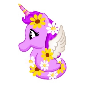 Violet Flower Unicorn Seapony